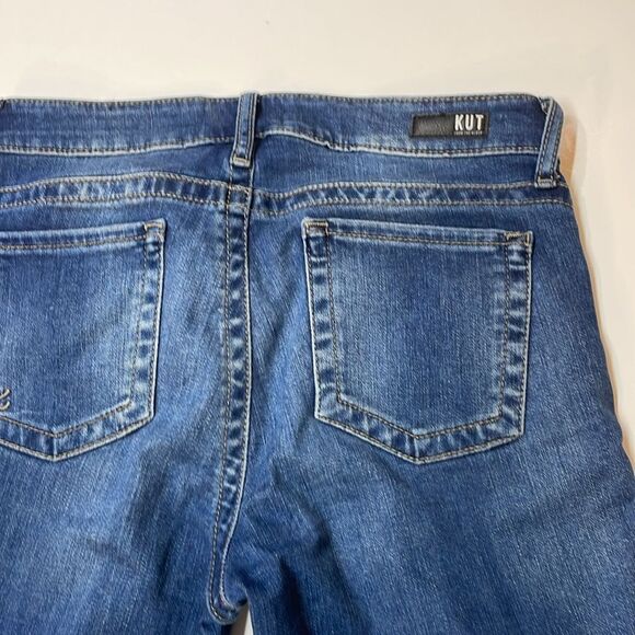 KUT from the Kloth Stevie Straight Leg Women’s Jeans Medium Wash Distressed Sz 4 - Picture 7 of 11